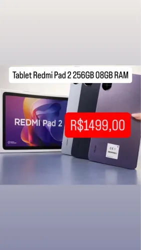 Tablet Xiaomi Redmi Pad 2 WI-FI 256GB 08GB RAM Capa + Película Entrega Grátis 