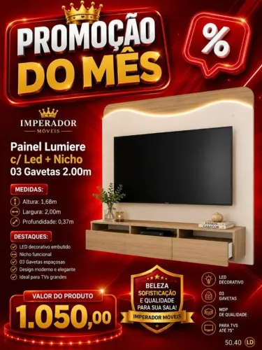 Painel com nicho+led (Pague na entrega)