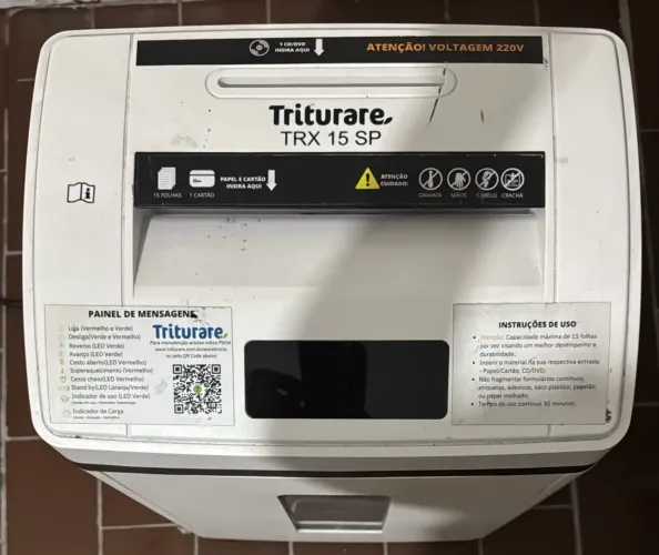 Fragmentadora de papel triturare trx 15 SP 220v