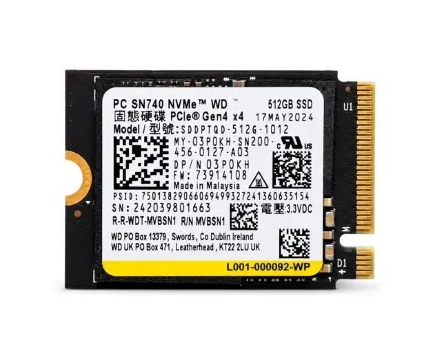 Ssd Wd Sn740 512gb M.2 2230 Nvme Gen4x4