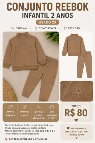 Conjunto Rebook infantil 2 anos