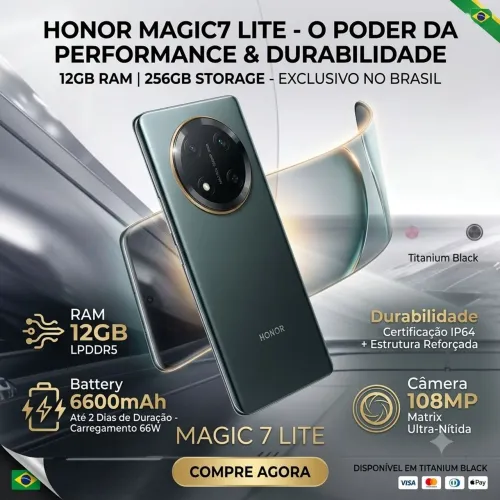 Honor Magic7 Lite | 12GB RAM | 256GB | SNAPDRAGON 6 | 6600MAH BATERIA | TELA 6.78 AMOLED