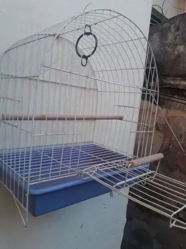 Vendo ótima gaiola branca de aves mansas. Barata