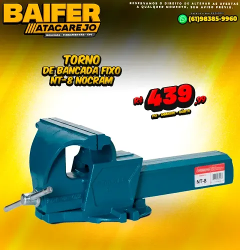 Torno de bancada Fixo NT-8 Nocram