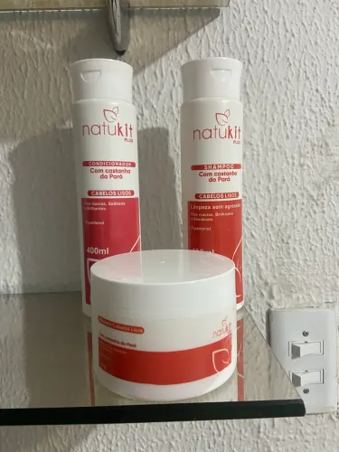 Kit Natukit Plus para Cabelos Lisos - Shampoo + Condicionador + Máscara