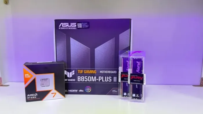 KIT UPGRADE PRODUTO NOVO B850M-PLUS || TUF GAMING + RYZEN 7 9800X3D + 32GB KINGSTON FURY 5