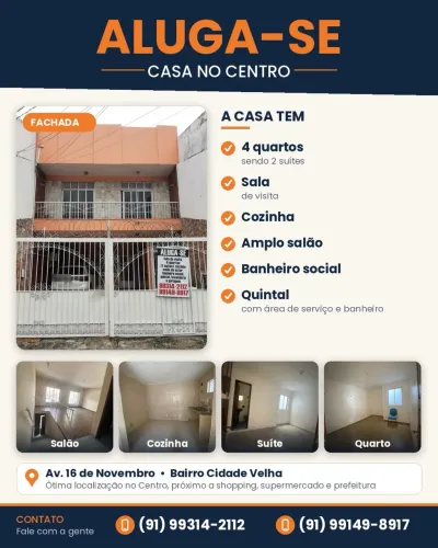 Alugo casa para fins comercial ou residencial na av 16 de novembro, perto de tudo