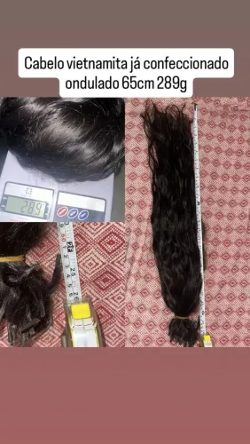 Cabelo vietnamita confeccionado ondulado 65cm 289g