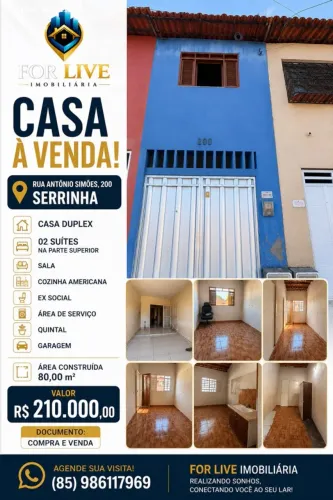 Casa Duplex / Usada para Venda em Fortaleza / CE no bairro Serrinha
