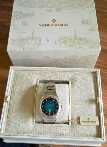 Relógio Venezianico Arsenale 37 Madrepérola Turquesa