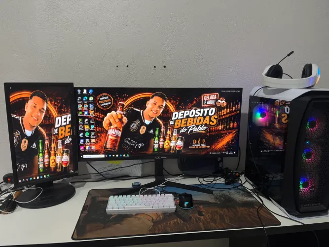 Oportunidade! Pc gamer Completo top novo com os dois monitores