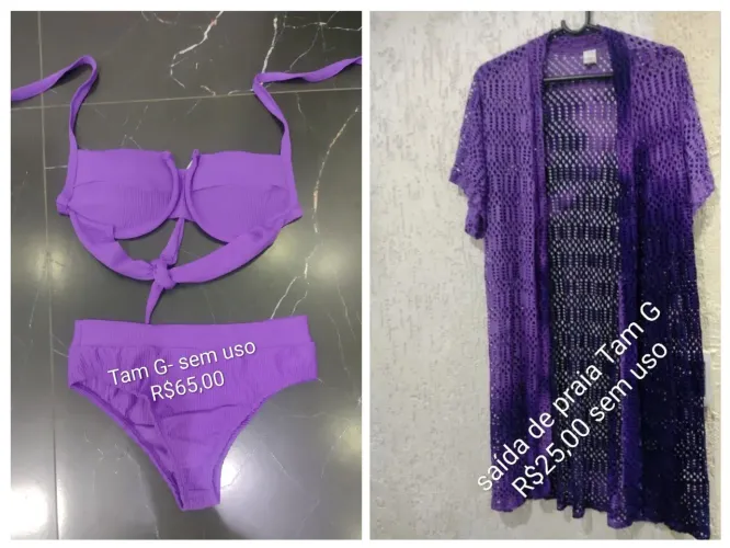 Conjunto para praia Tam G - sem uso