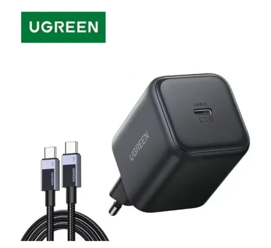 Carregador Rápido UGREEN 45W GaN para Samsung S25 iPhone 17 Tablet 