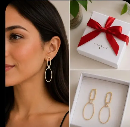 Semijóias banhado a ouro 18 k formoso presente qualquer perfil.