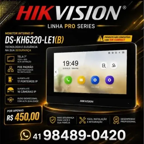 Monitor HIKVISION para vídeo porteiro