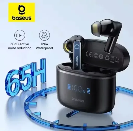 Fone de ouvido Baseus Bowie 30 Anc Bluetooth 5.3 para musica, ultra bass, ligações - Novo