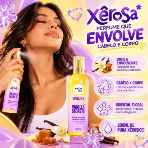 Body Splash Cabelo e Corpo Salon Line Xêrosa Vanilla Secreta 200ml