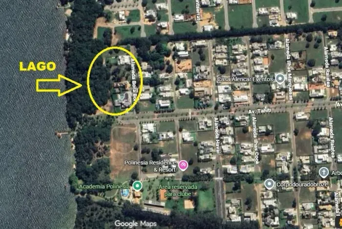 MELHOR LOTE NO RES. POLINÉSIA - FUNDO PARA O LAGO - ACESSO DIRETO À ÁGUA