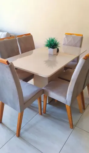 Mesa de jantar Mdf 6 cadeiras
