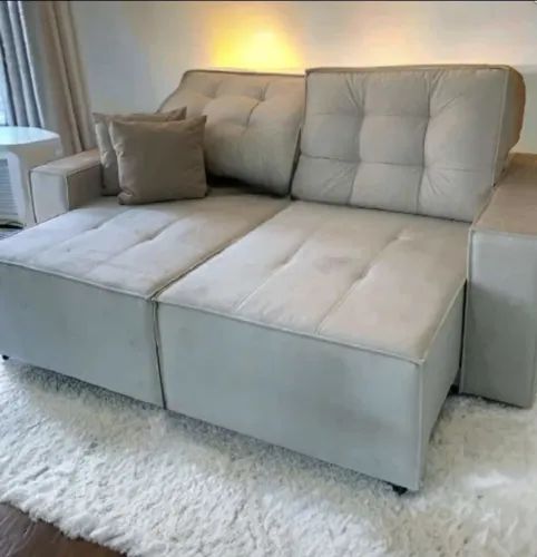 Sofá retrátil e reclinável 2.00 metros em linho 