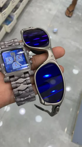 Double X e relógio Minut kit promoção todo azul