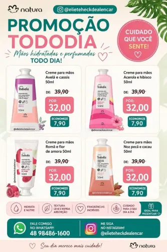 Creme para mãos e pés natura 