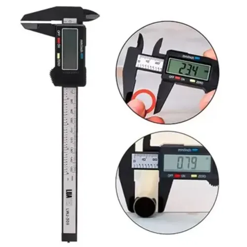 Paquimetro Digital 150mm Eletrônico Display LCD Profissional Fibra de Carbono - HoHs
