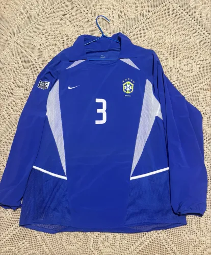 Camisa seleção Brasil 2002 2003 pano duplo de jogo