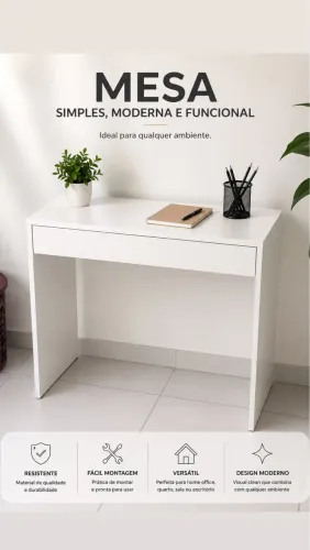 Mesa nova em mdf com gaveta