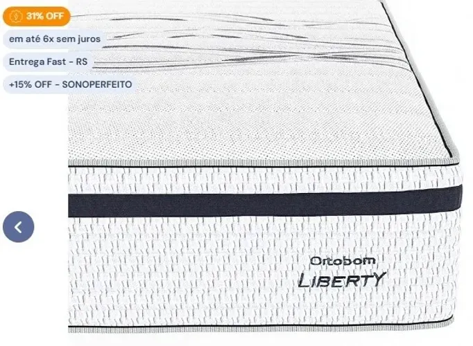 COLCHÃO LIBERTYU ORTOBOM KING SIZE
