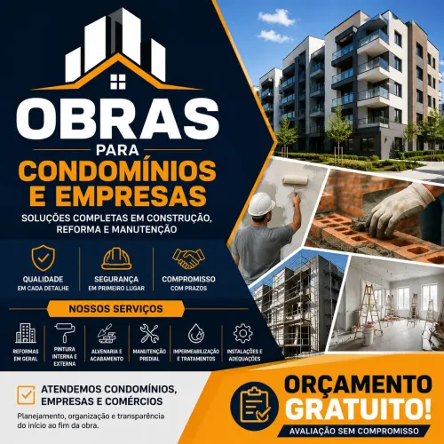 Serviços de obras e reformas para condomínios e empresas.