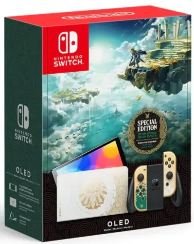 Console Nintendo Switch Oled Neon Destravado 128GB Bundle Zelda + Frete Grátis + Garantia 