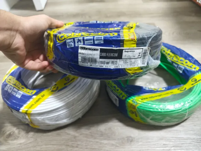 Cabo elétrico 4MM 100M 100% Cobre Cobrecom e Condumax