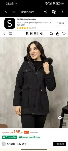 Jaqueta Parka sobre tudo Preto