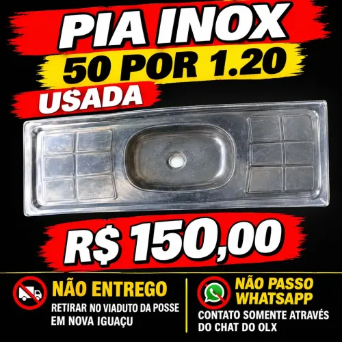 Pia inox 50 por 1.20 usada 