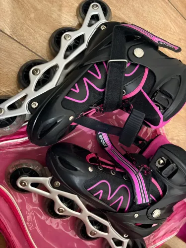 Patins inline infantil rosa