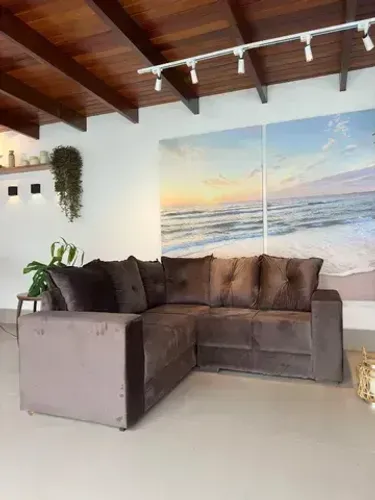 Sofa de canto vivaz marrom