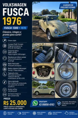 Volkswagen Fusca (álcool) 1976