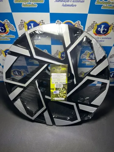 Jogo de calotas 4pçs ( kit 4 calotas já instalada no carro ) modelo preto hb20