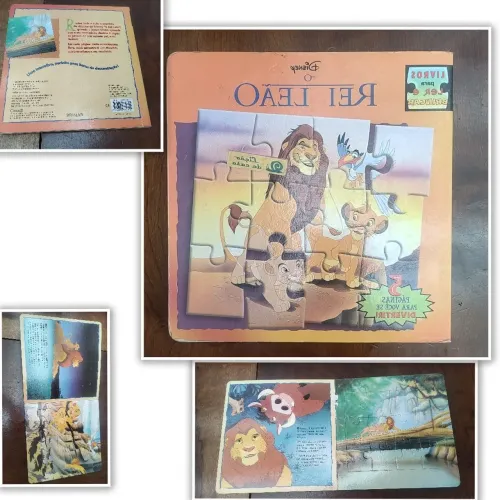 Livro Vintage Capa dura rei leão com quebra cabeça 
