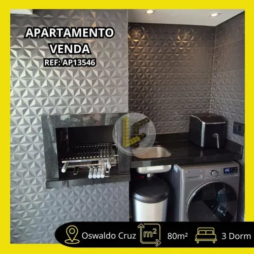 Apartamento com 3 dormitórios à venda, 80 m² por R$ 1.000.000,00 - Osvaldo Cruz - São Caet