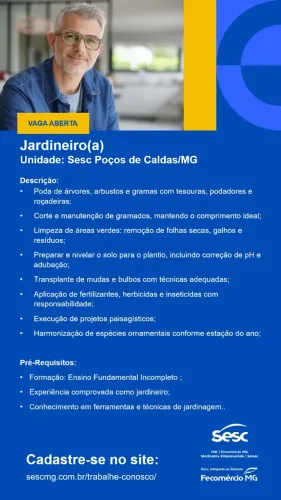 RhuSpe3744 - JARDINEIRO | SESC POÇOS DE CALDAS/MG