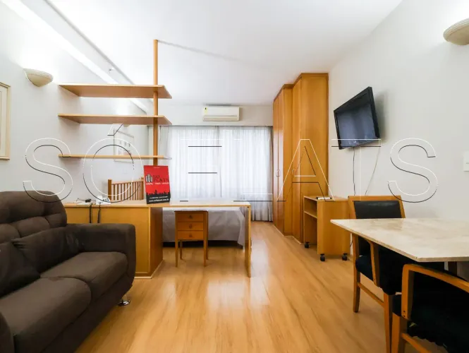 Studio no American Loft contendo 32m², 1 dormitório e 1 vaga, para locação em Perdizes.