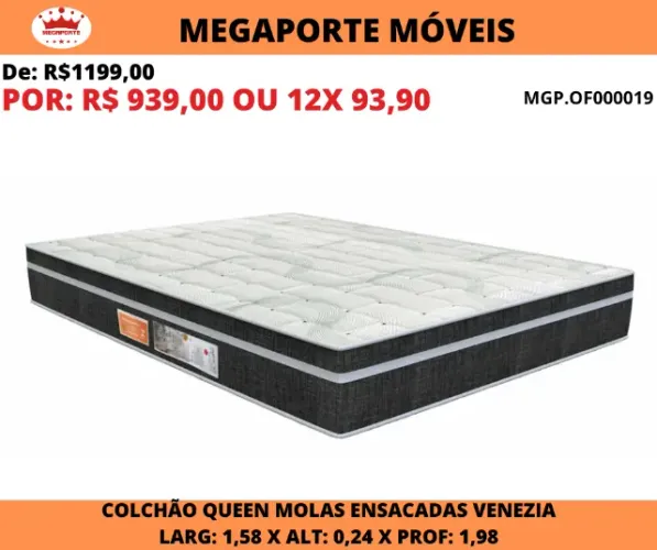 Colchão Queen Size Molas Bonnel