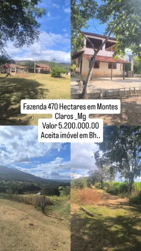 Fazenda 470 Hectares Porteira Fechada/permuta por Imóvel Em Belo Horizonte!!