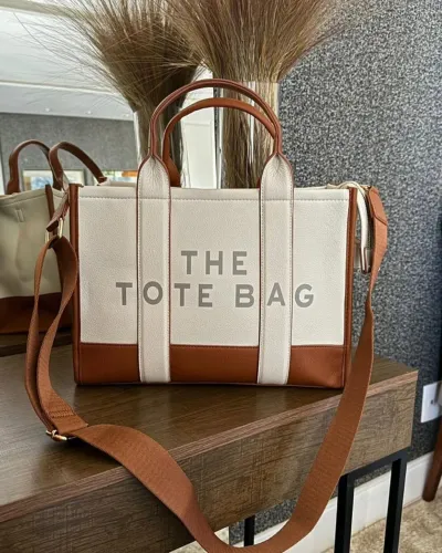 Bolsa Tote Bag Couro De Mãos Grande - Estrutura com Alça Tiracolo Regulável (Últimas Uni)