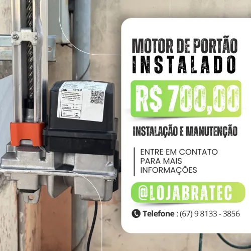 Motor de portão eletrônico 8 segundos (instalado)