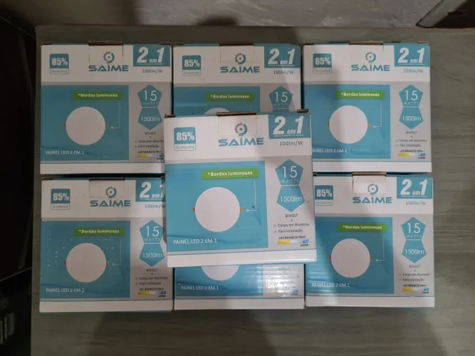 Kit 7 Paineis de Led 2 em 1, Sobrepor e Embutir.