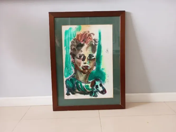 Quadro pintora Lóide Hortência Wagner - Óleo s/papel - 50x67cm c/moldura