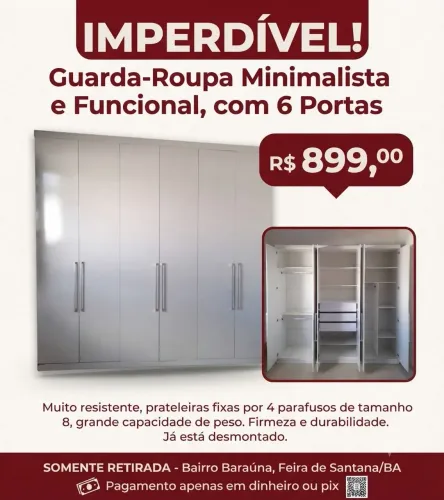 Guarda-Roupa 6 Portas<br>